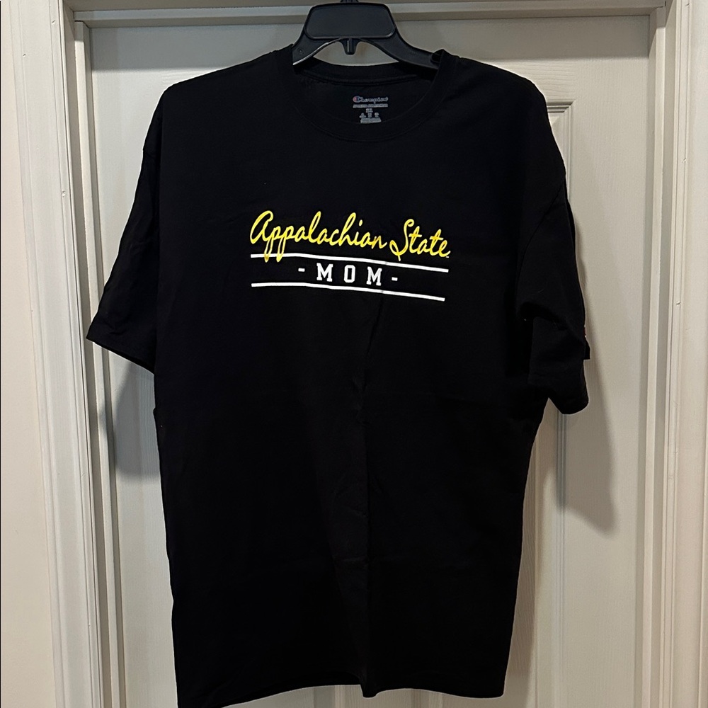 Champion Black Appalachian State Mom T-Shirt